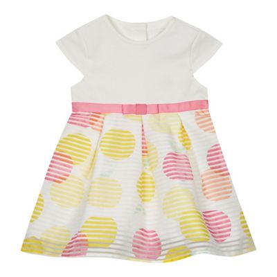 Baby girls' multi-coloured burnout spotted dress